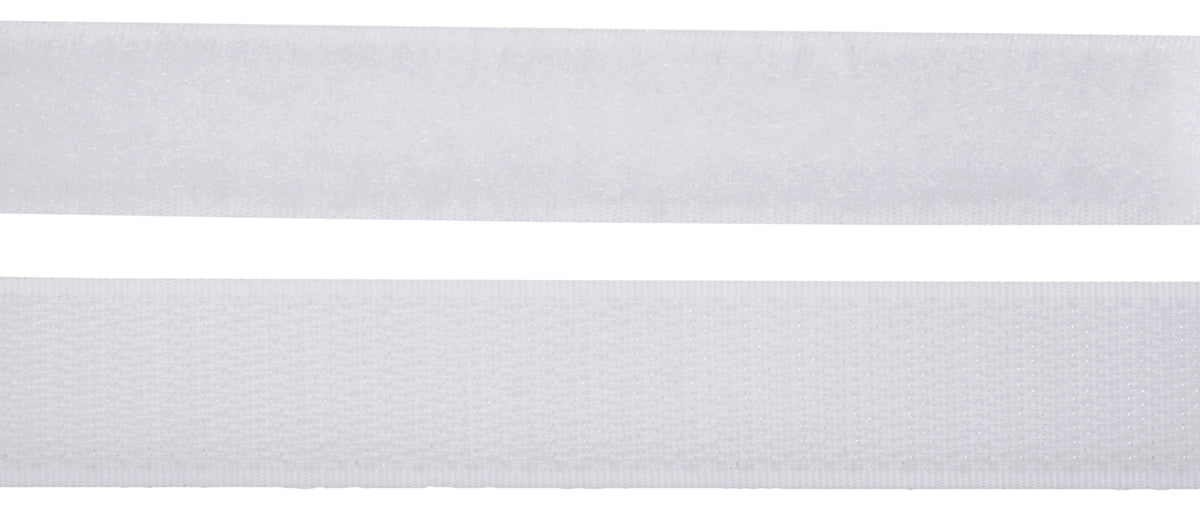White stick-on hook and loop tape