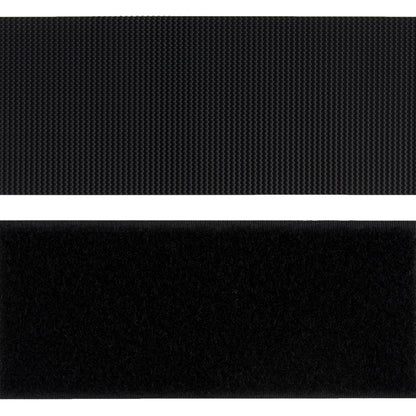 Roll of black heavy duty self-adhesive hook and loop tape