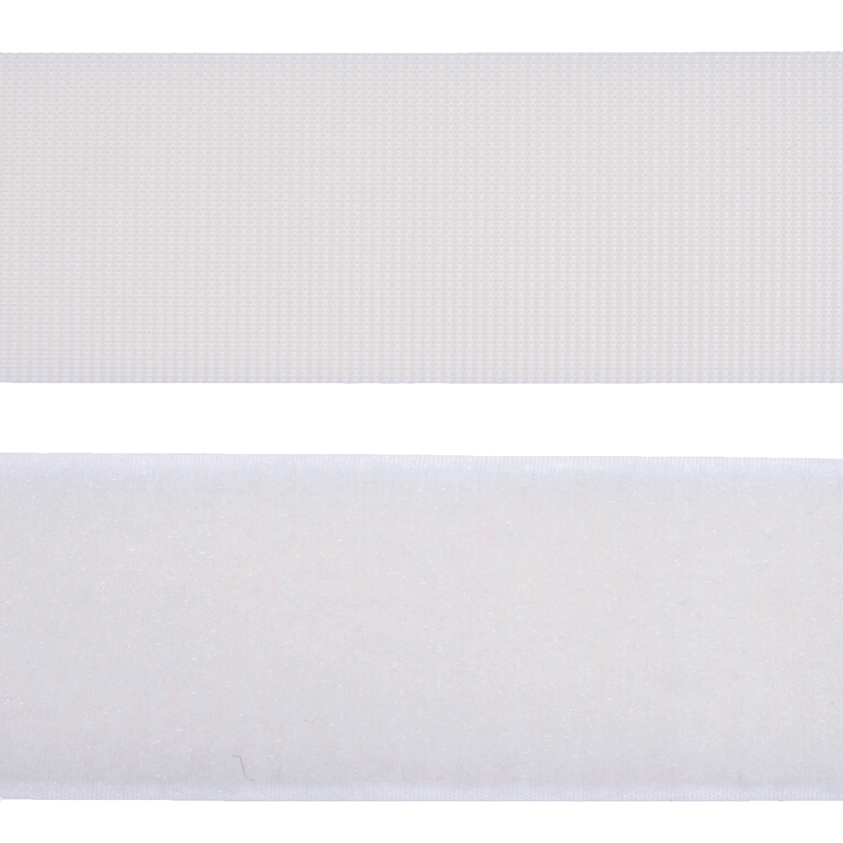 Roll of white heavy duty self-adhesive hook and loop tape