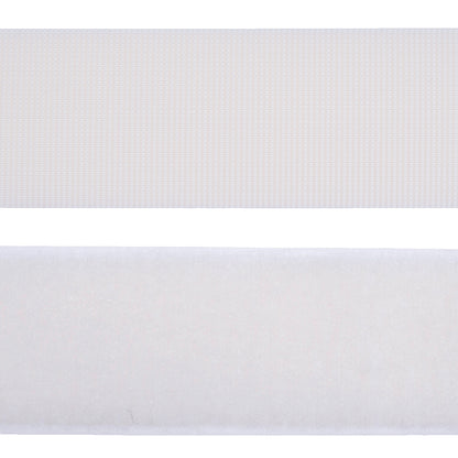 Roll of white heavy duty self-adhesive hook and loop tape