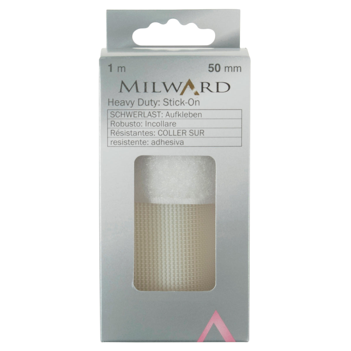White heavy duty stick-on hook and loop tape