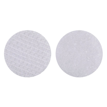 Box of 16 white round stick-on hook and loop coins