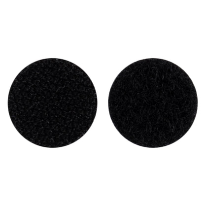 Box of 16 black round stick-on hook and loop coins
