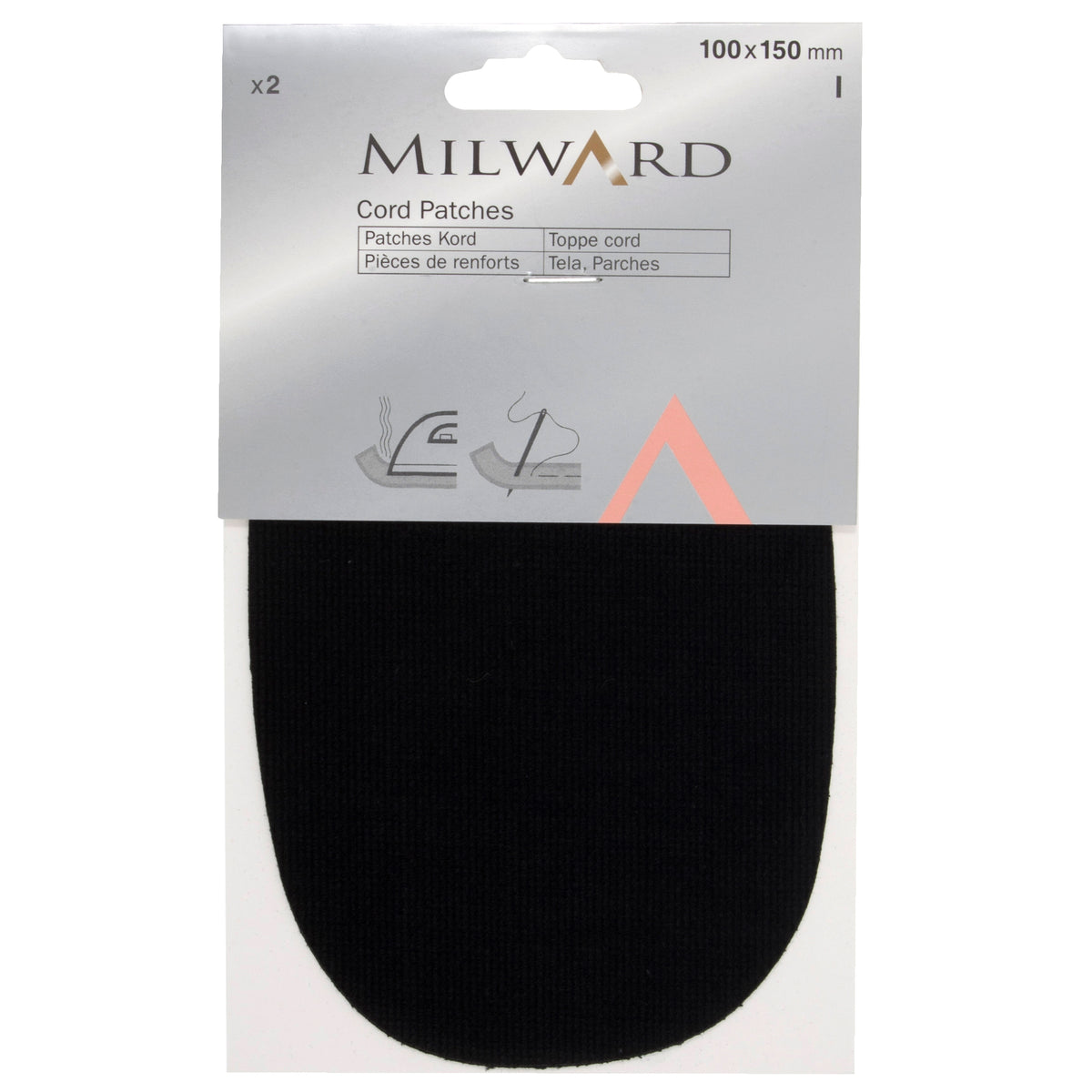Pair of black cotton cord patches