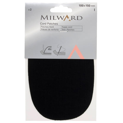 Pair of black cotton cord patches