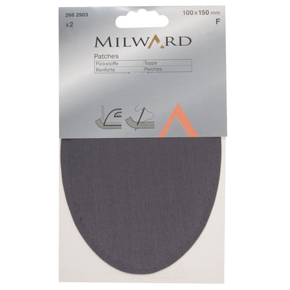 Pair of dark grey sew or iron-on patches