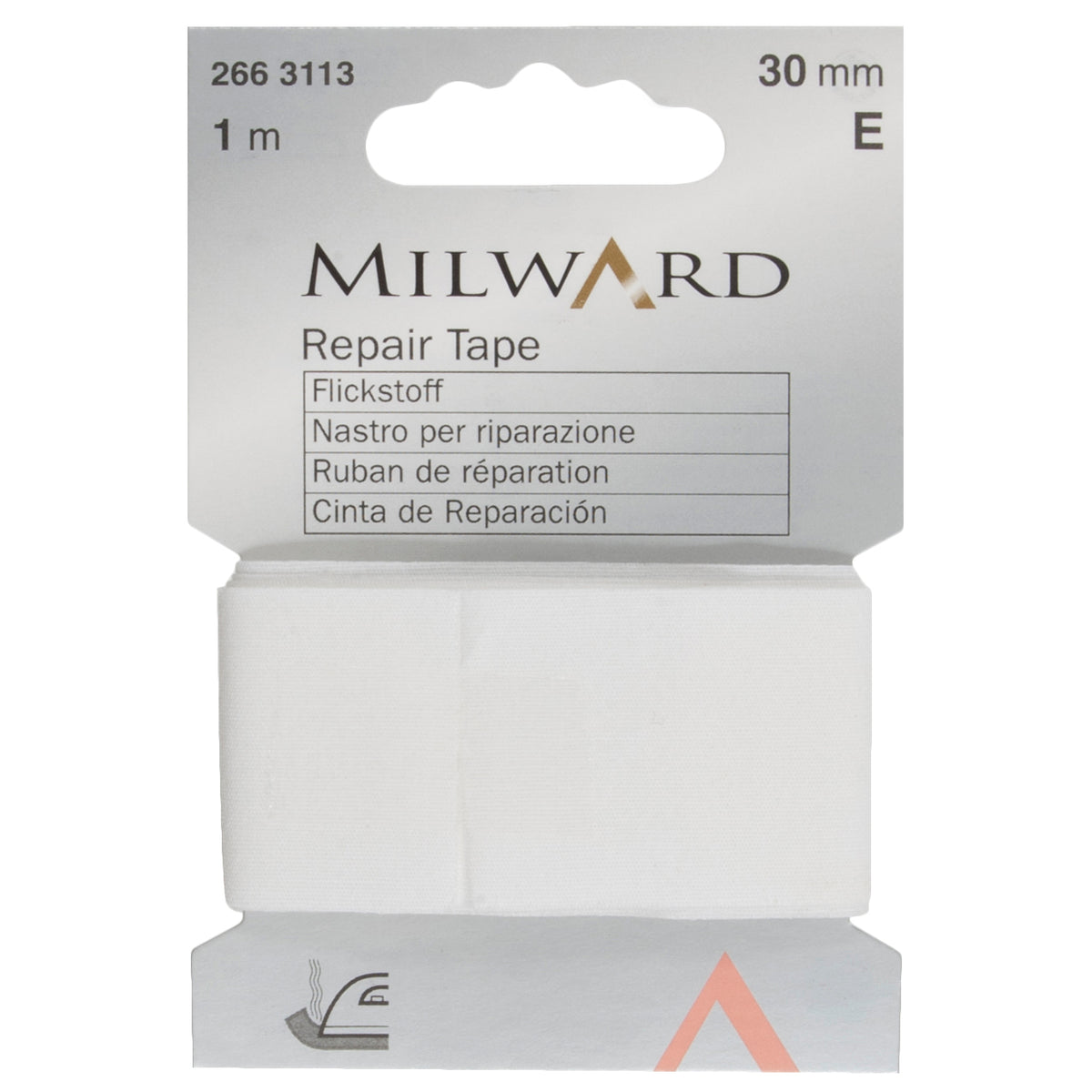 White iron-on cotton repair tape