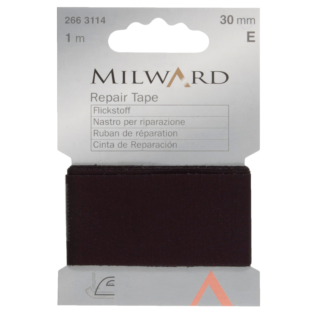 Black iron-on cotton repair tape