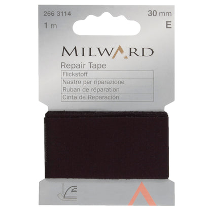 Black iron-on cotton repair tape