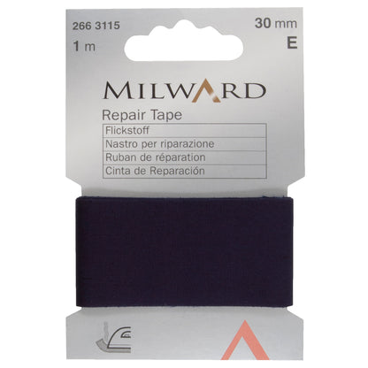 Navy iron-on cotton repair tape