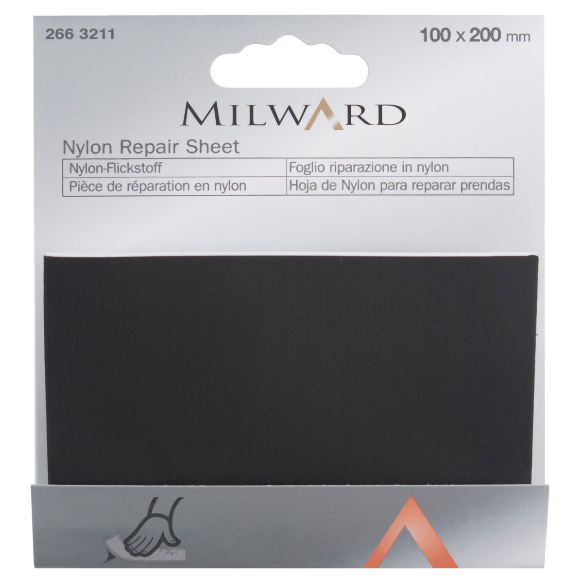 Black self-adhesive nylon repair patch
