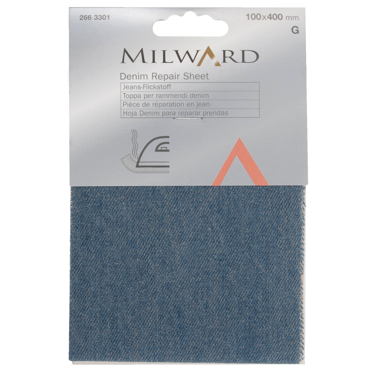 Light Blue iron-on denim repair sheet