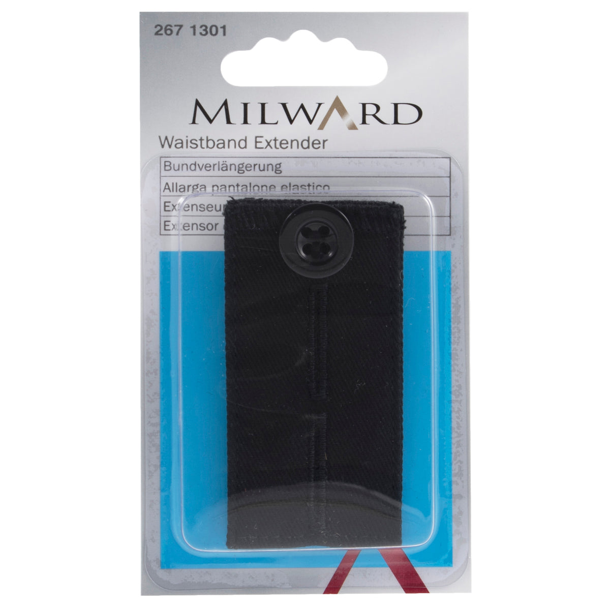 Black waistband extender button