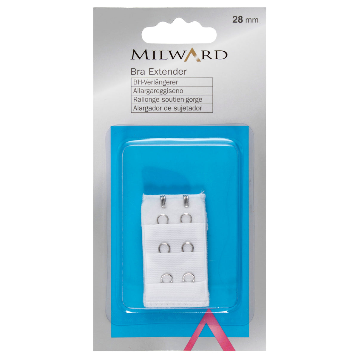 Milward 28mm white bra extender