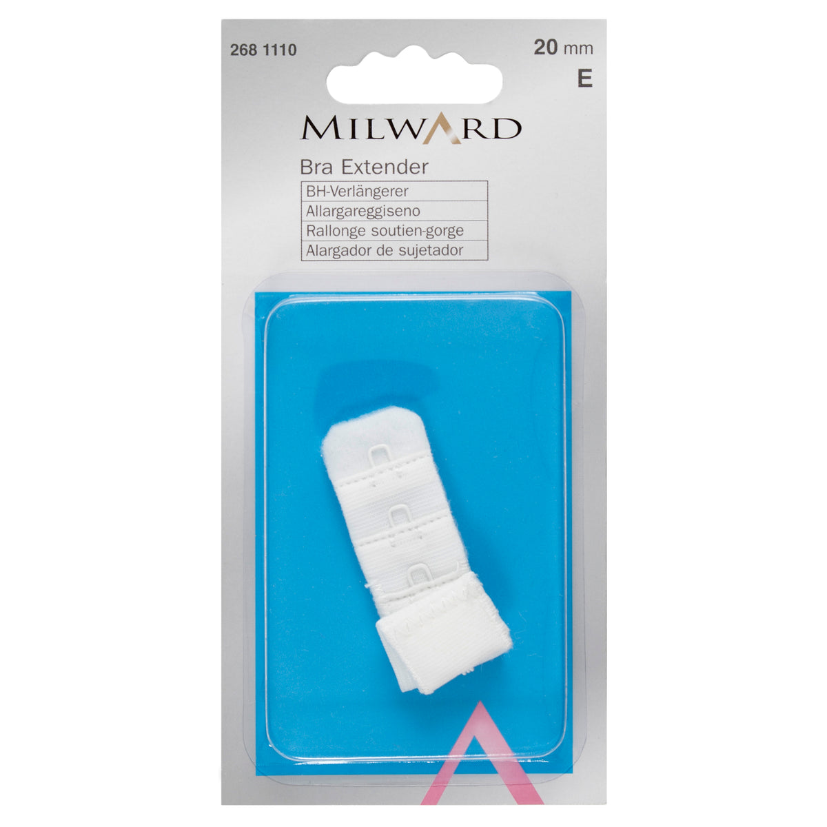 Milward 20mm white bra extender