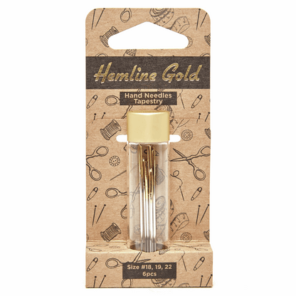 Premium Hand Sewing Needles x 6 - Sizes 18-22 *Hemline Gold Edition*