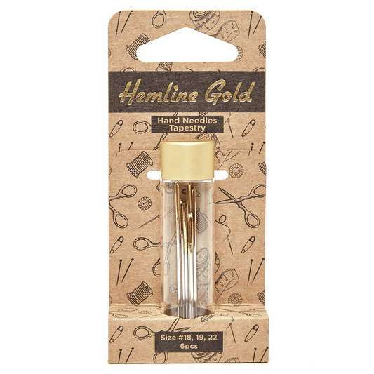 Premium Hand Sewing Needles x 6 - Sizes 18-22 *Hemline Gold Edition*