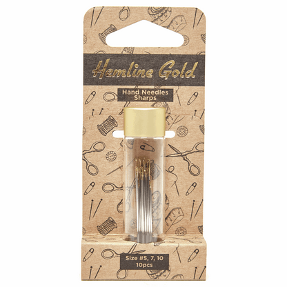 Premium Hand Sewing Needles x 10 - Sizes 5-10 *Hemline Gold Edition*