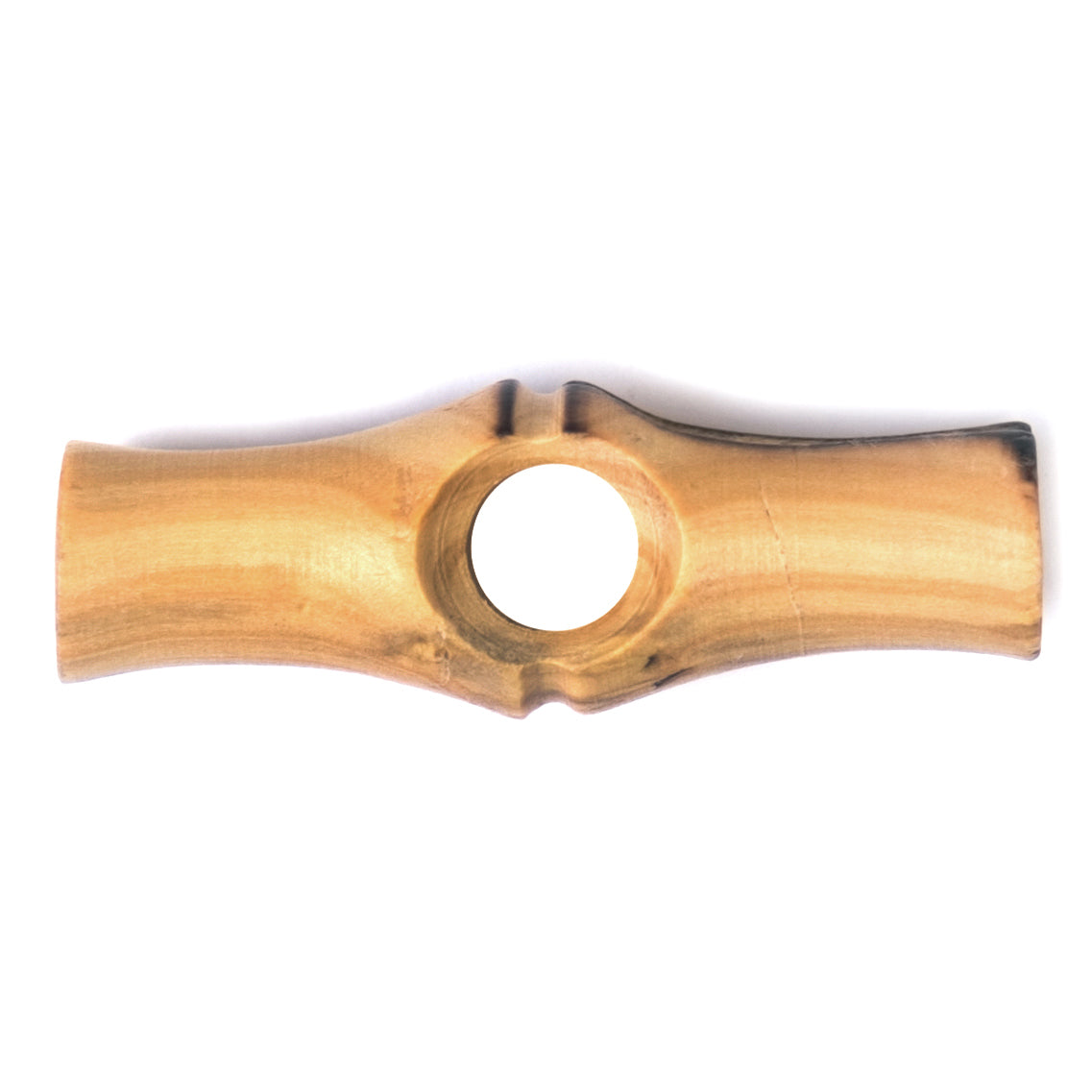 Natural wooden toggle button with centre hole