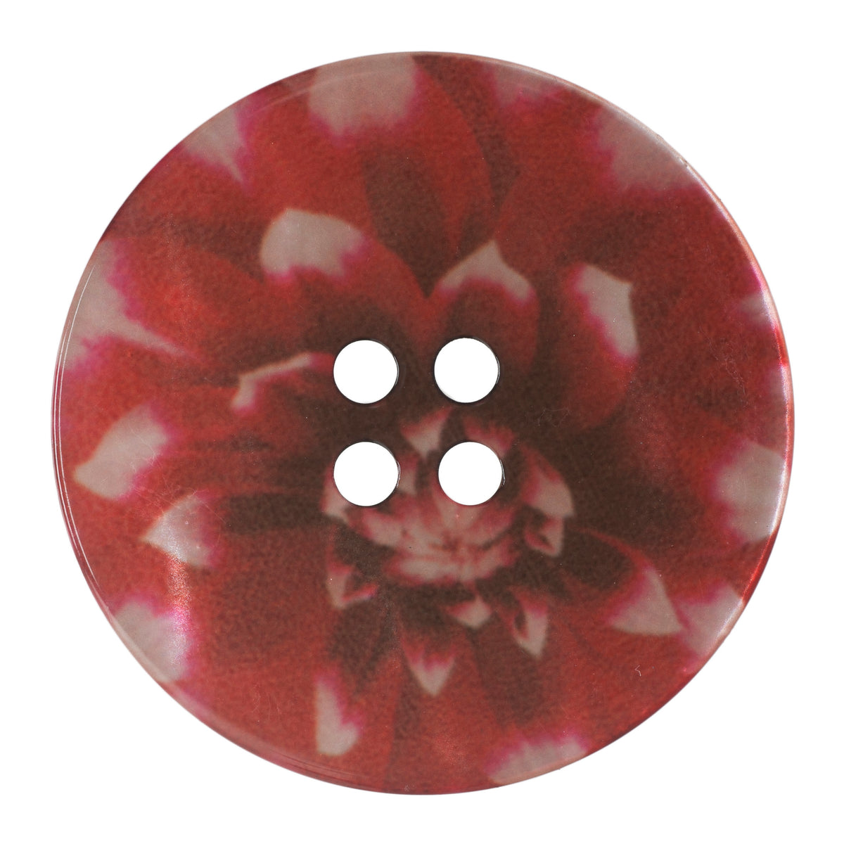 ABC Printed and Engraved Button 28mm - Red