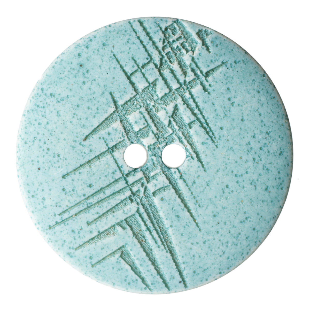 ABC Printed and Engraved Button 28mm - Green Turquoise 1