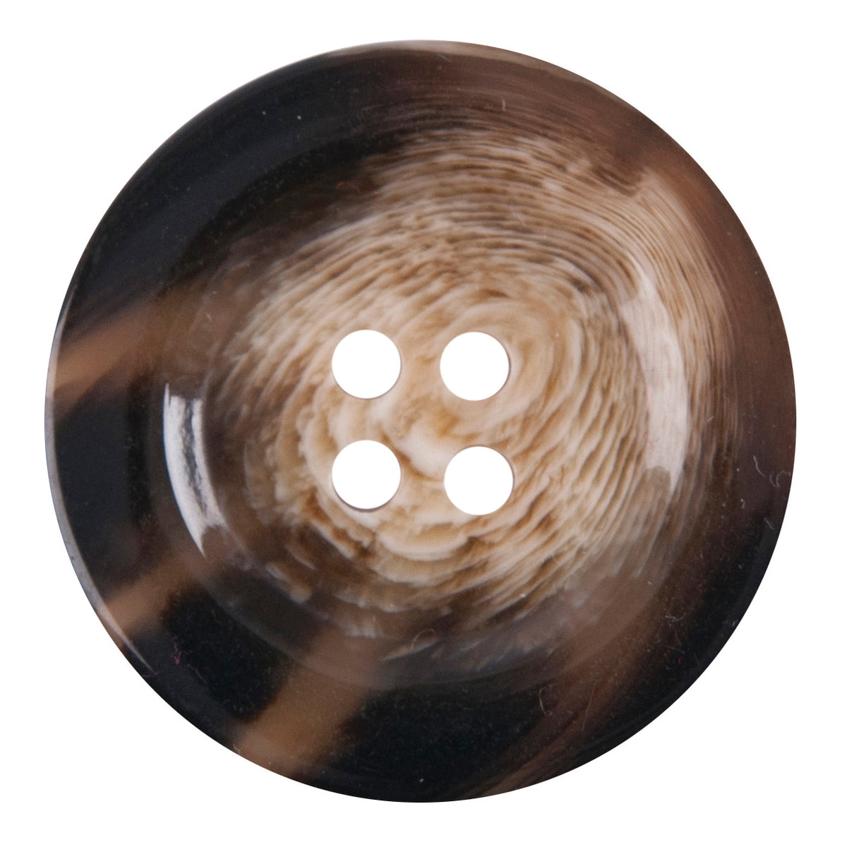 Natural coloured 4-hole polyester button