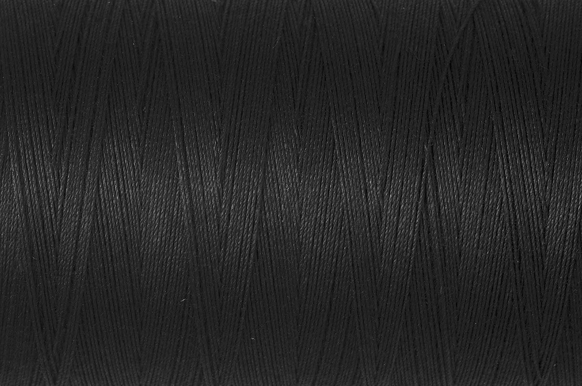 Black spool of Gutermann natural cotton thread