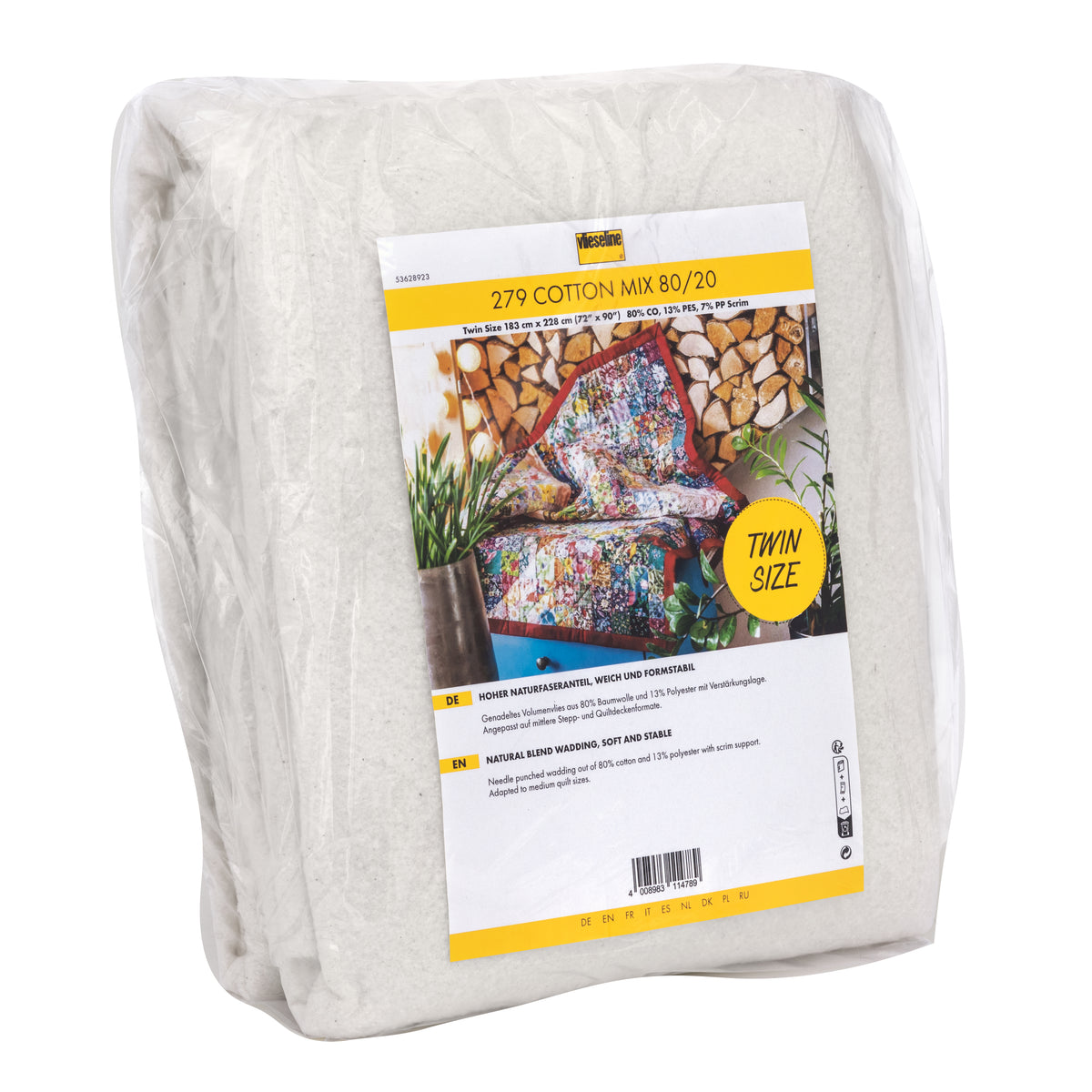 Pack of Vlieseline 80/20 cotton mix batting, twin size