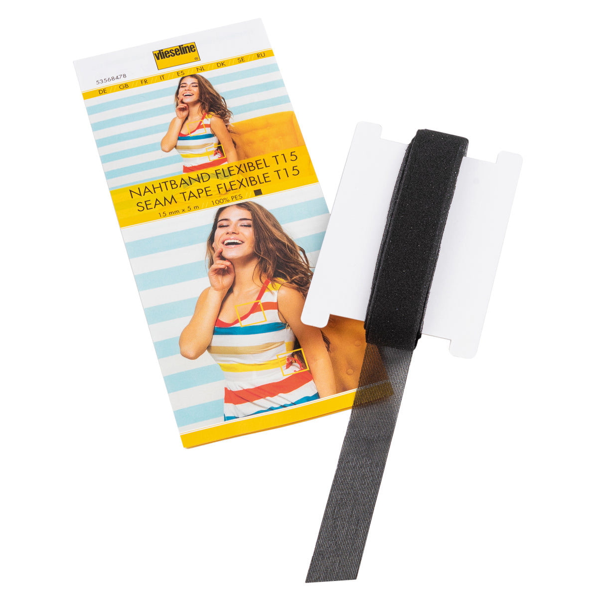 Black Vlieseline flexible fusible seam tape