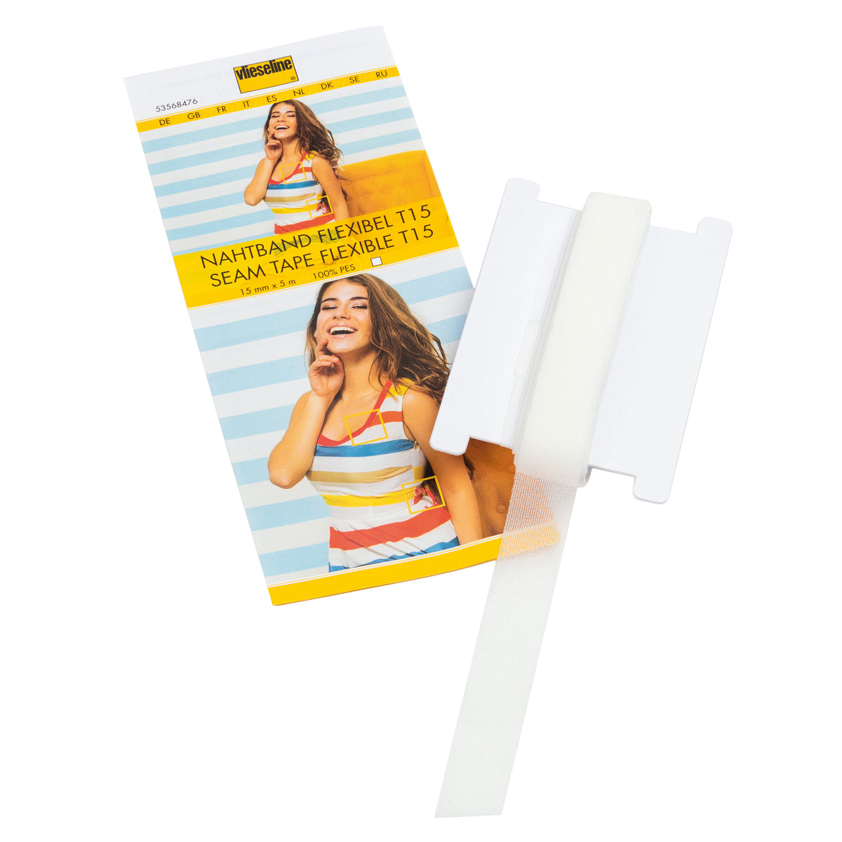White Vlieseline flexible fusible seam tape