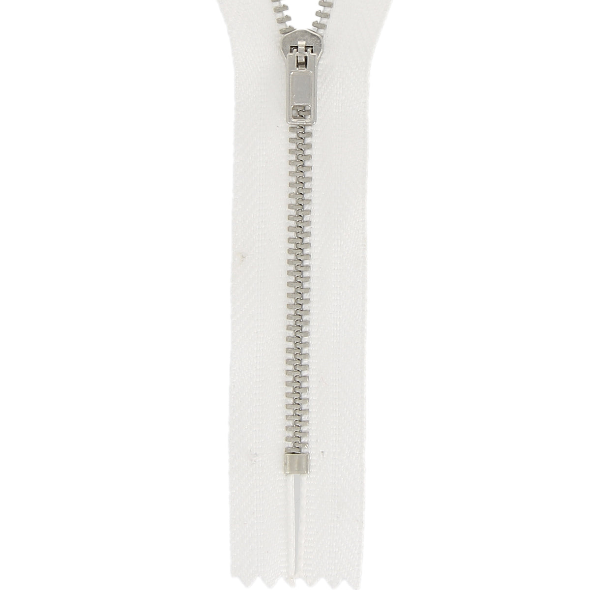 Milward 15cm white metal trouser zip