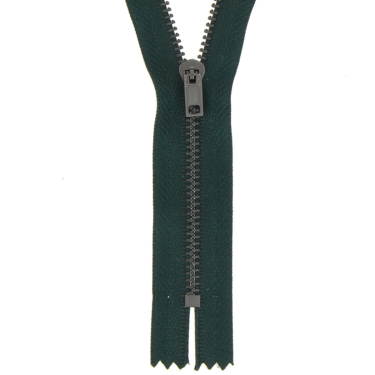 Milward 15cm bottle green metal trouser zip