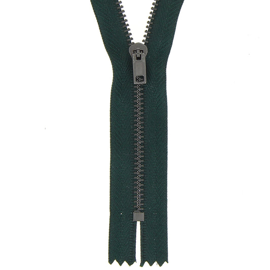 Milward 15cm bottle green metal trouser zip