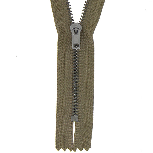 Milward 15cm khaki metal trouser zip