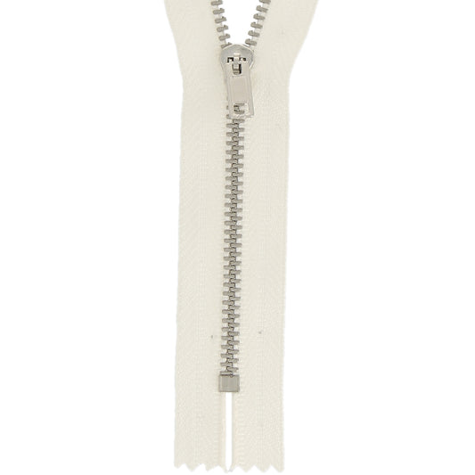 Milward 15cm cream metal trouser zip