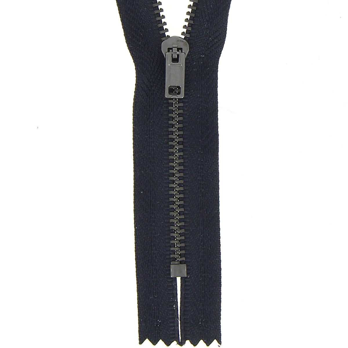 Milward dark navy metal trouser zip, 20cm closed end