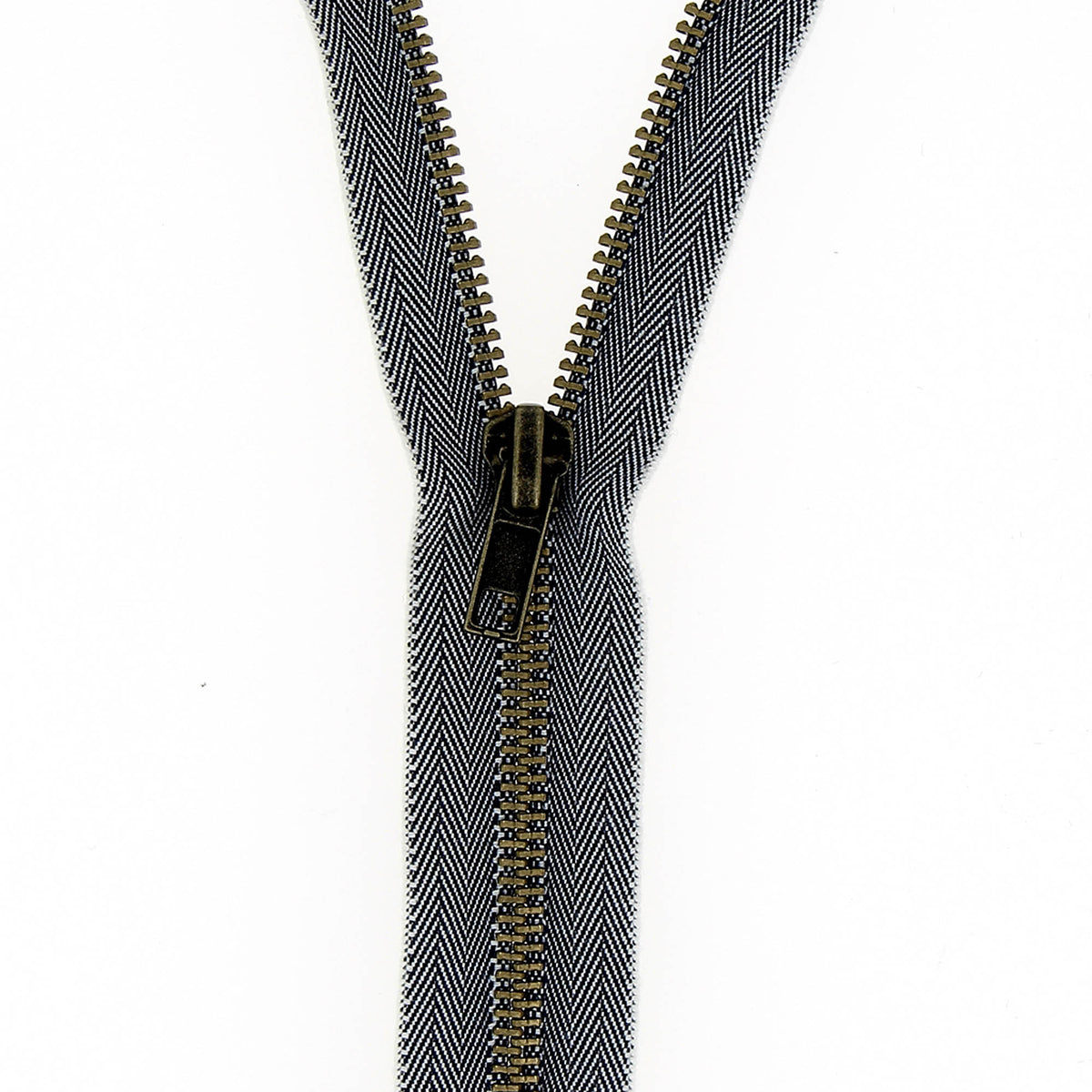 Milward denim blue metal jeans zip, 8cm long