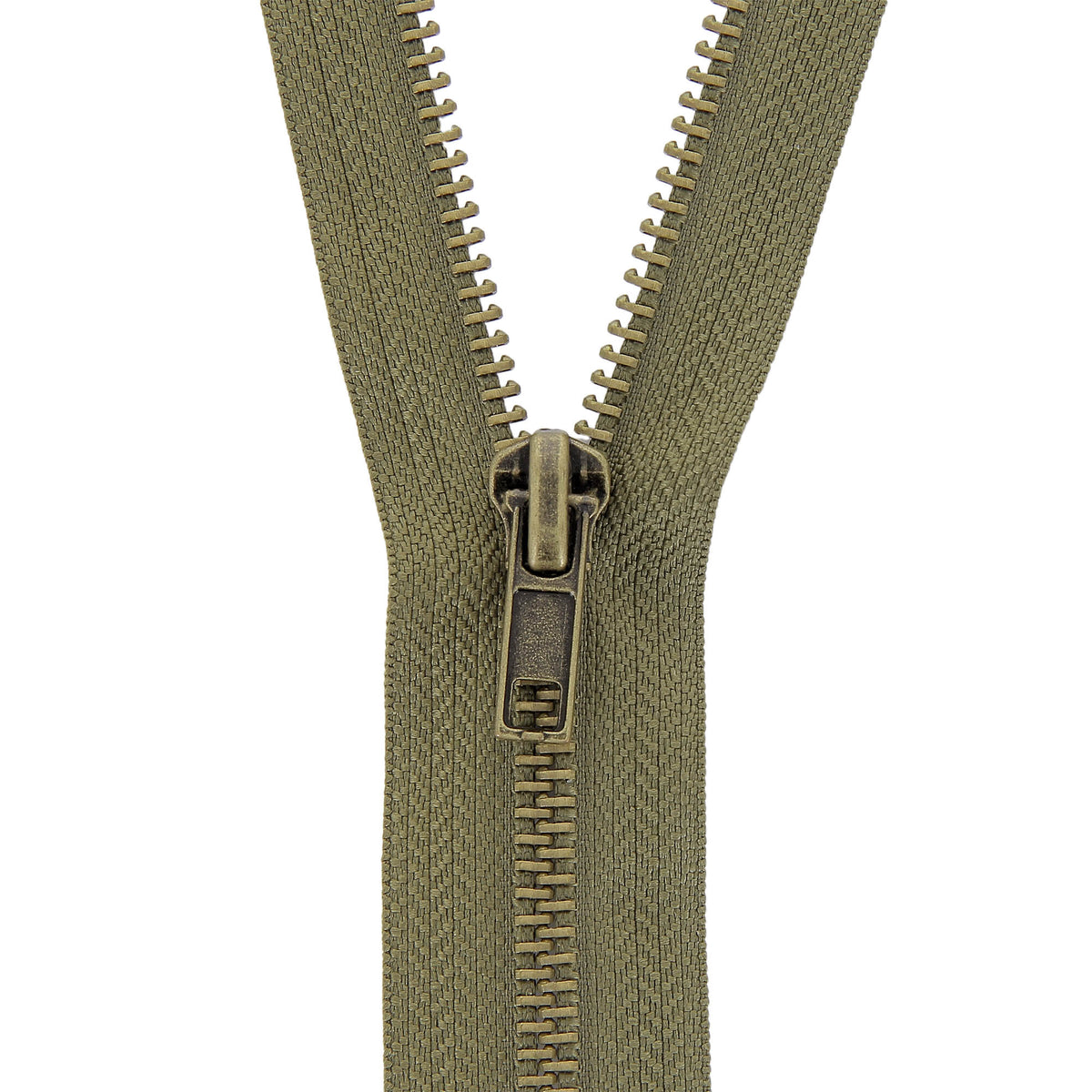 Spruce 10cm brass jeans zip with metal teeth