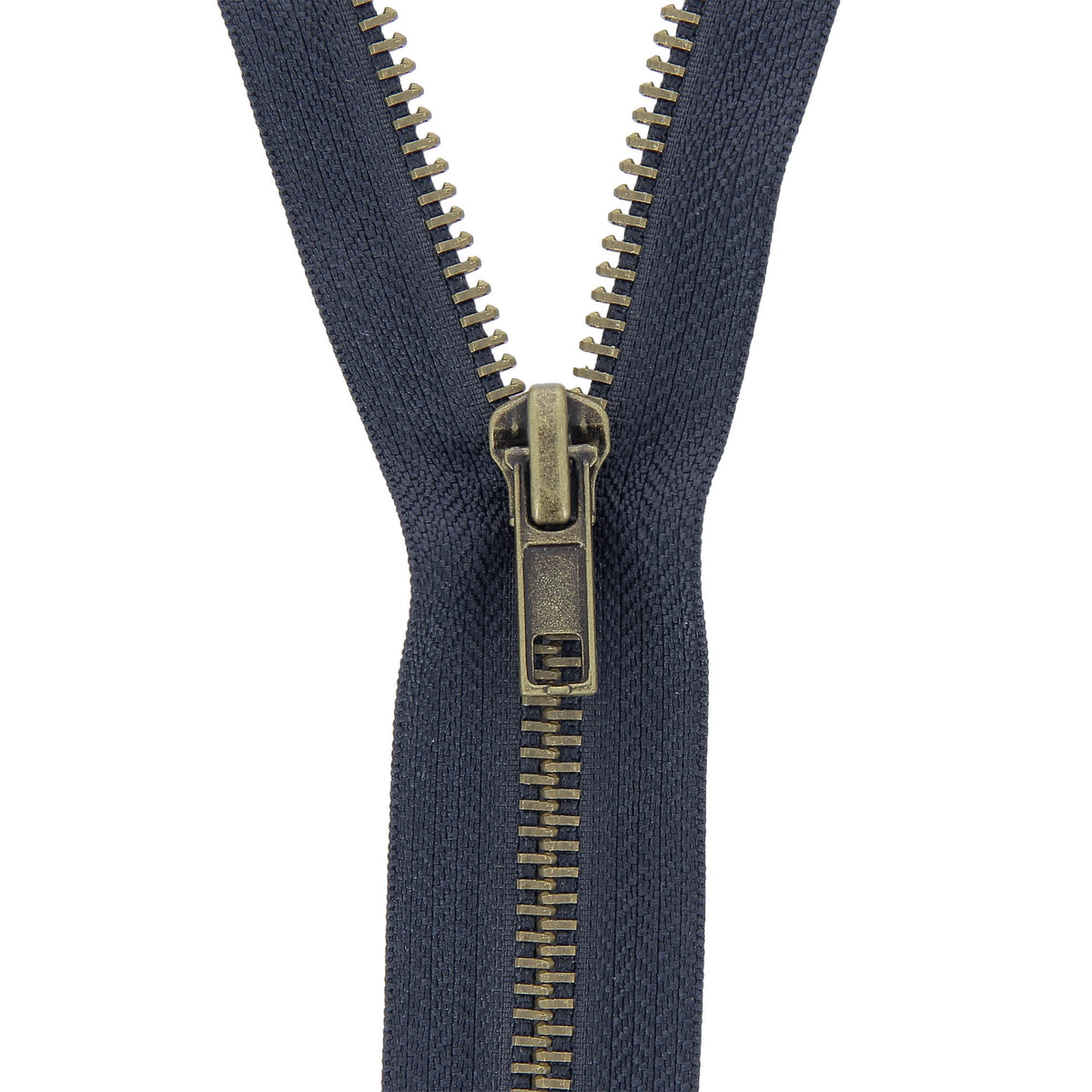 Milward dark navy open-end brass jacket zip, 65cm