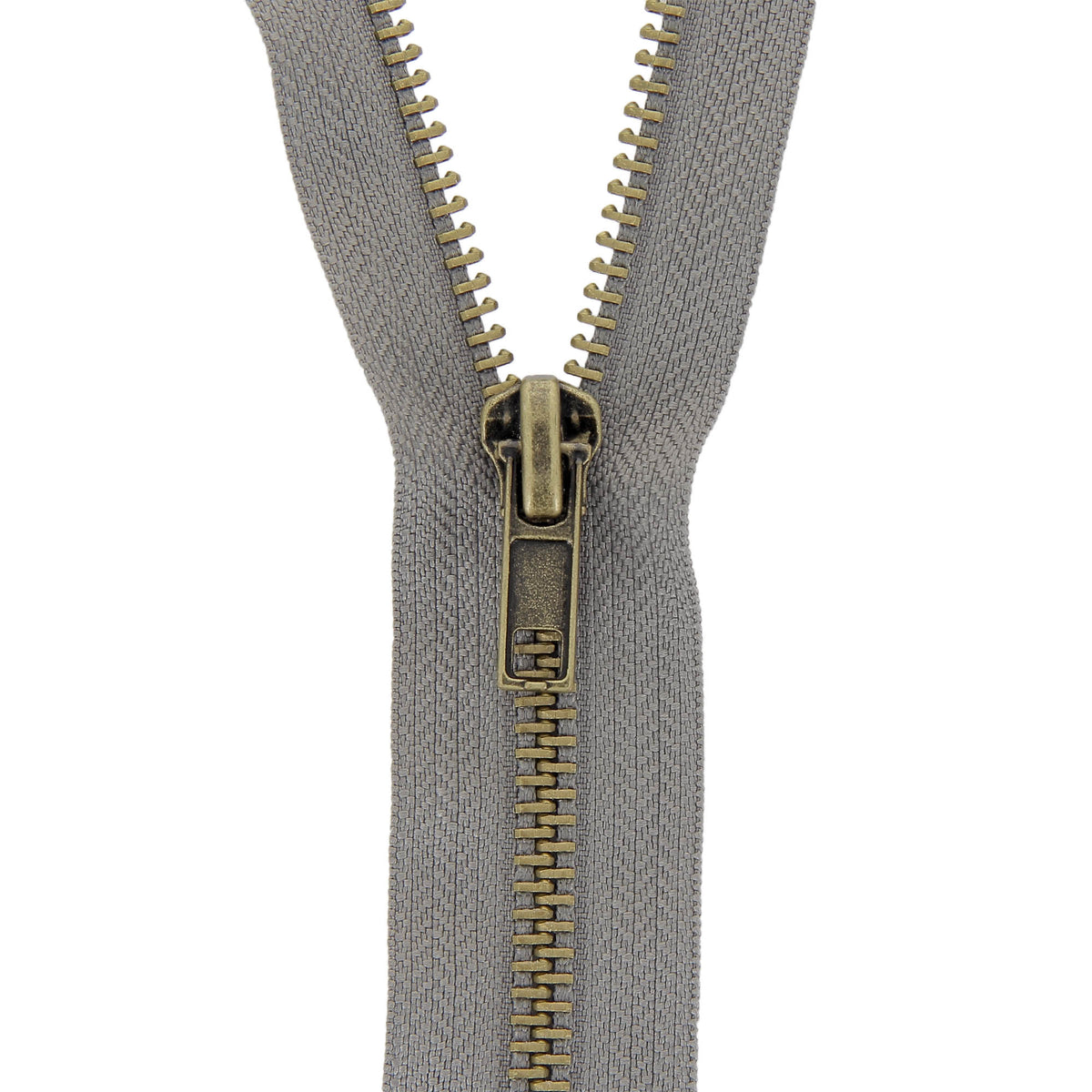 Milward dark grey open-end brass jacket zip, 65cm