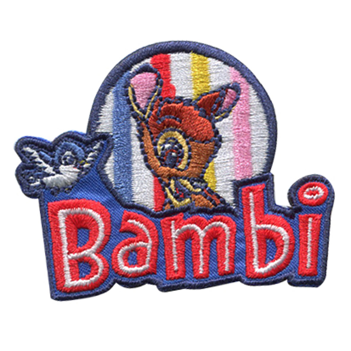 Embroidered Bambi iron-on motif patch