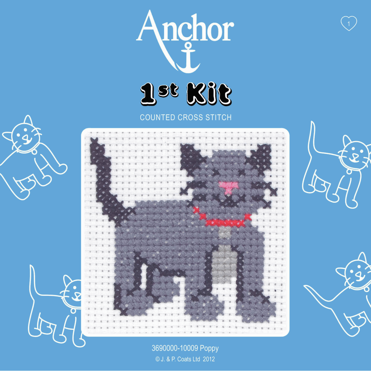Anchor My 1st Counted Cross Stitch Kit - Poppy
