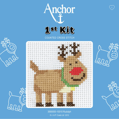 Anchor My 1st Counted Cross Stitch Kit - Rudolph