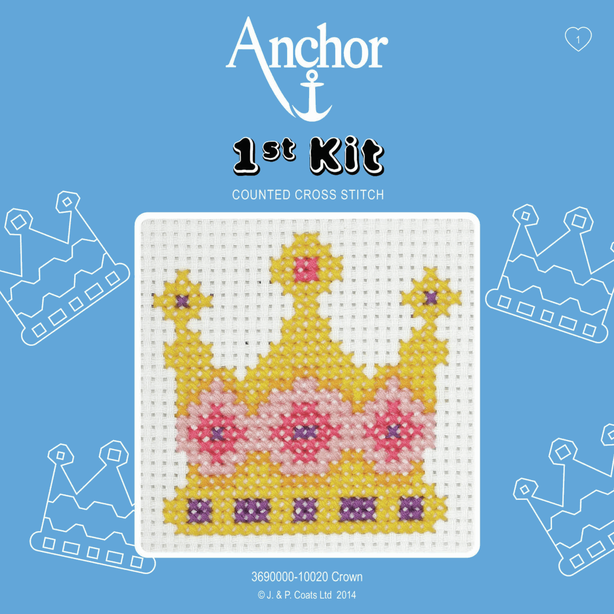 Anchor My 1st Counted Cross Stitch Kit - Crown