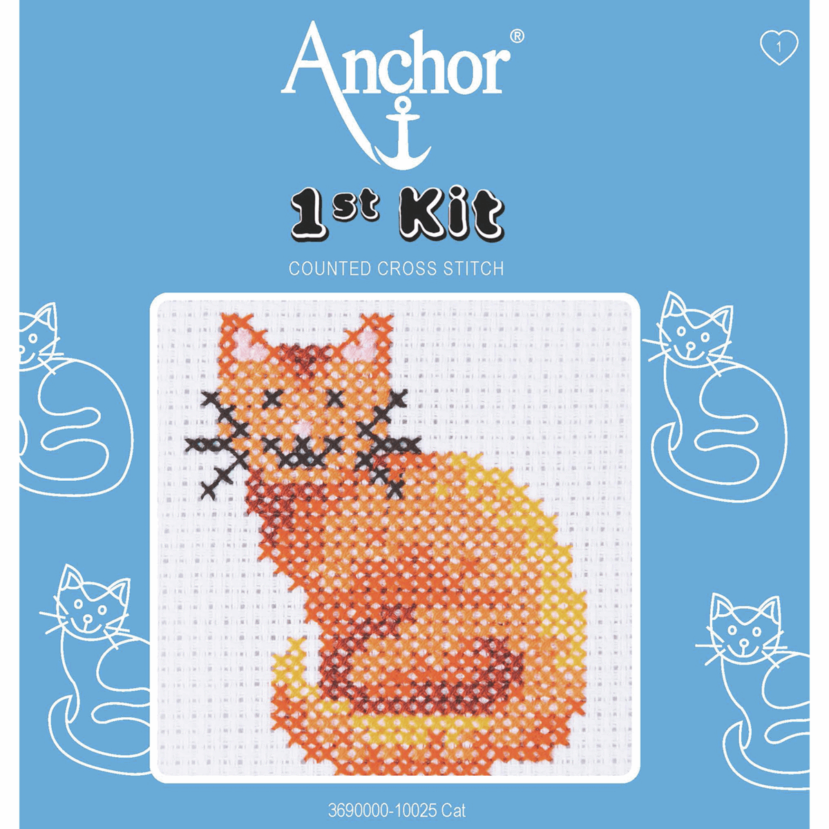 Anchor My 1st Counted Cross Stitch Kit - Cat