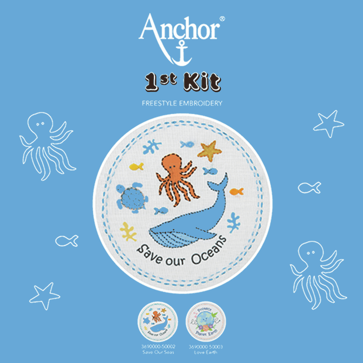 Anchor My 1st Embroidery Kit - Save Our Seas