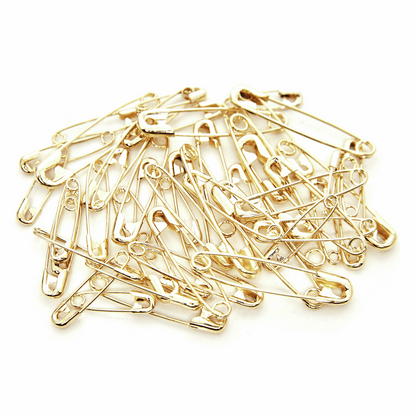 Gold Premium Safety Pins x 50 Assorted Sizes *Hemline Gold Edition*