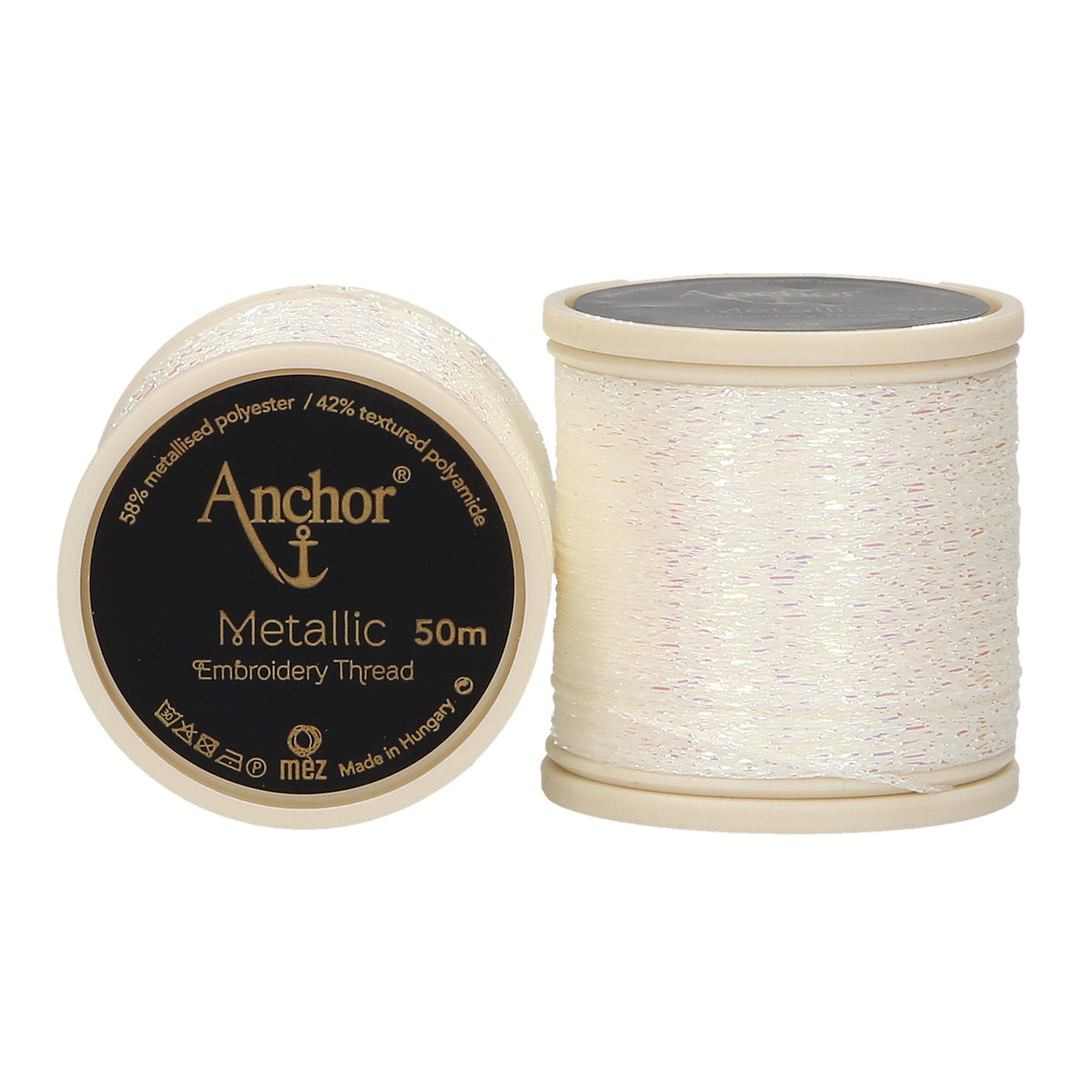 Spool of cream Anchor metallic embroidery thread