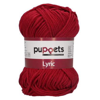 Ball of Puppets Lyric No. 8 cotton yarn in Cardinal Red
