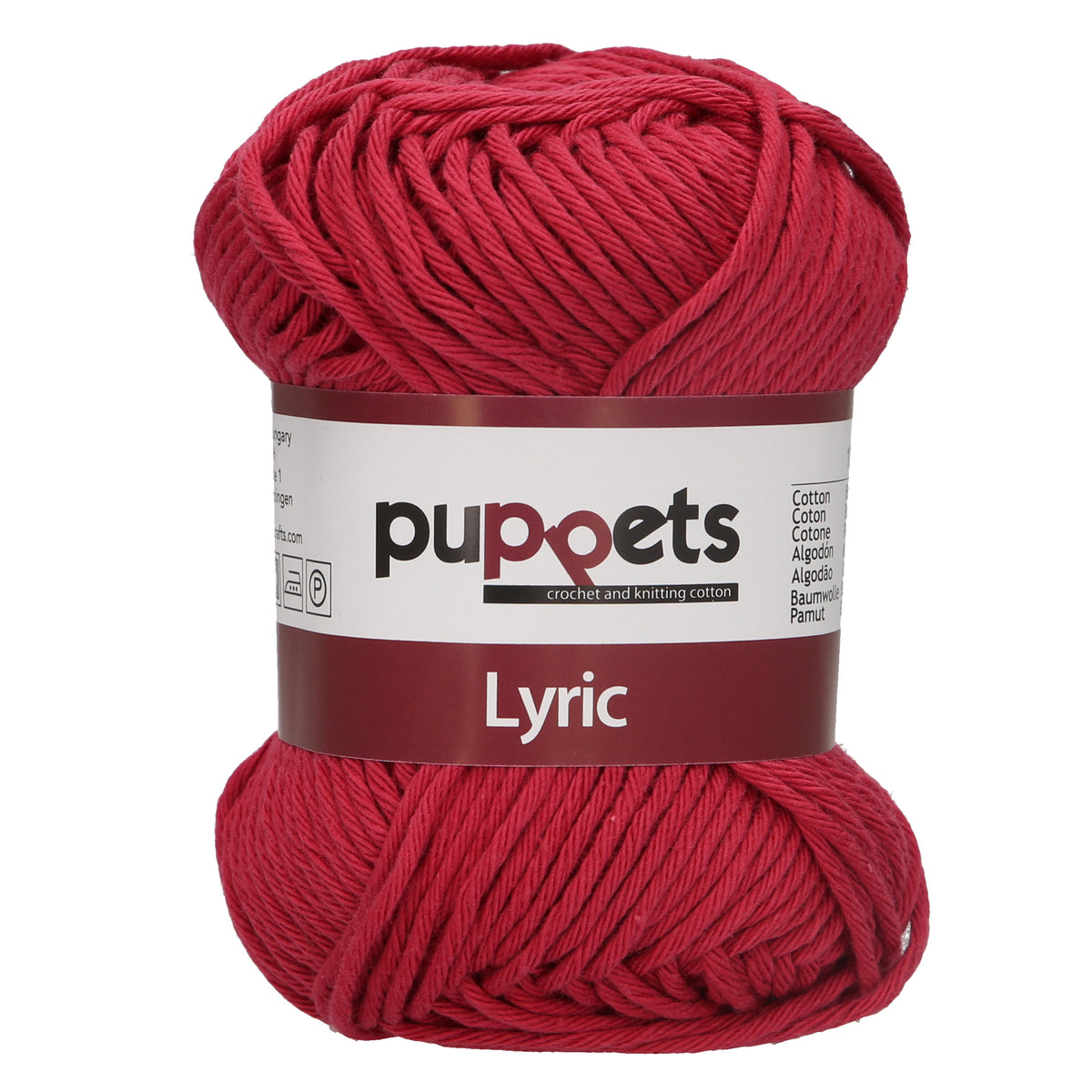 Ball of Puppets Lyric No. 8 cotton yarn in Cherry Red